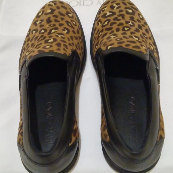 Jimmy Choo Leopard Print Fur Grove Slip-On Sneakers- EU42 US9 and EU43.5 US10.5 - Picture 6 of 10